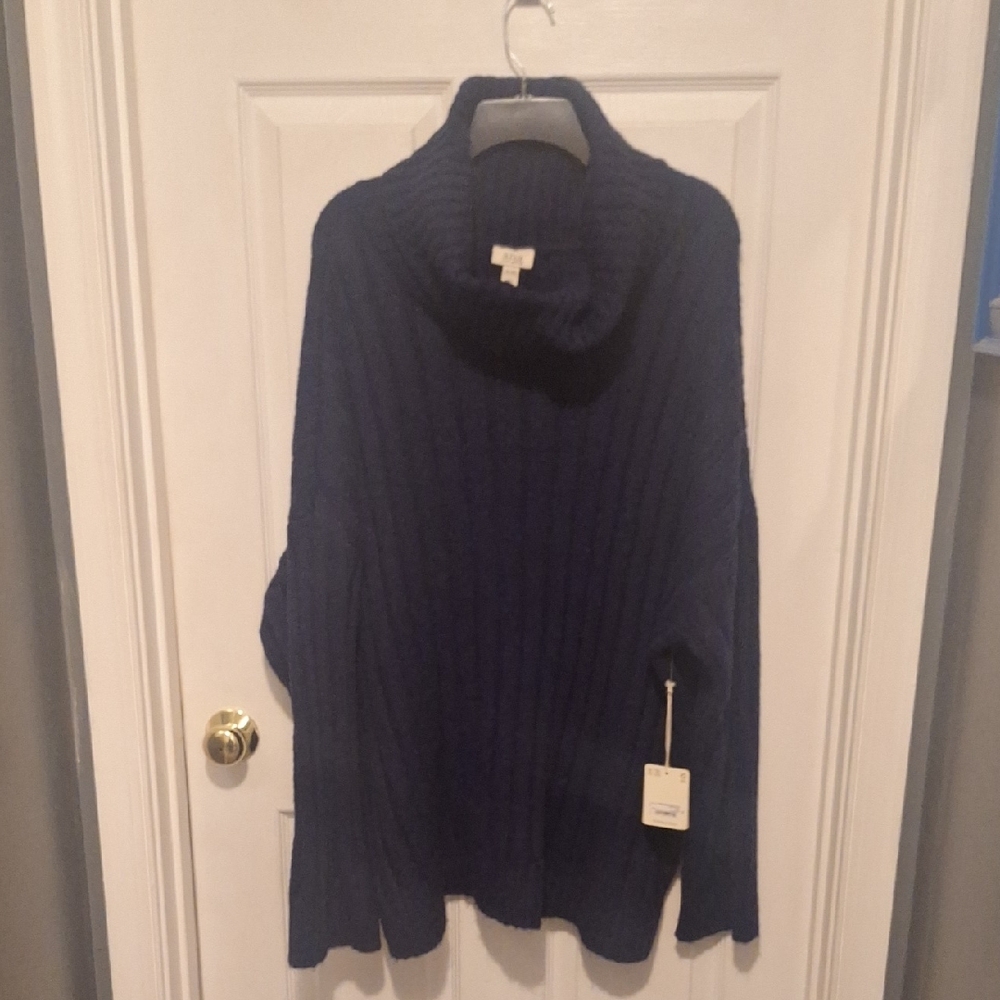 a.n.a Deep Blue Cowl Neck Sweater**